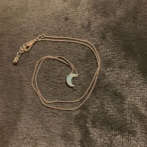 White opal moon necklace